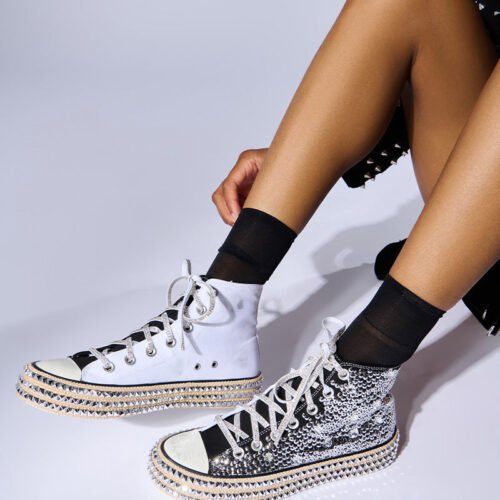 ASH BLACK WHITE EMBELLISHED SNEAKER