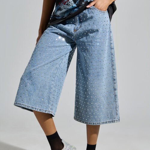 AZALEA WANG AZURE SILVER RHINESTONE SNEAKER