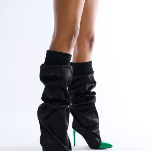 AZALEA WANG MARVELED BLACK BOOT